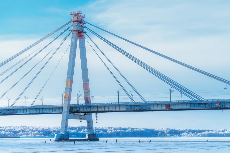 bridge over the river in russia