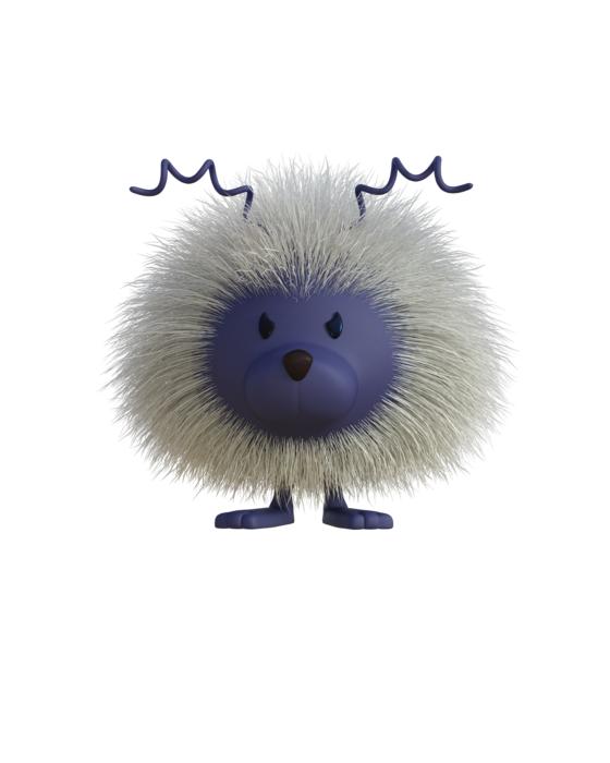 hedgehog with fluffy hair white illustration