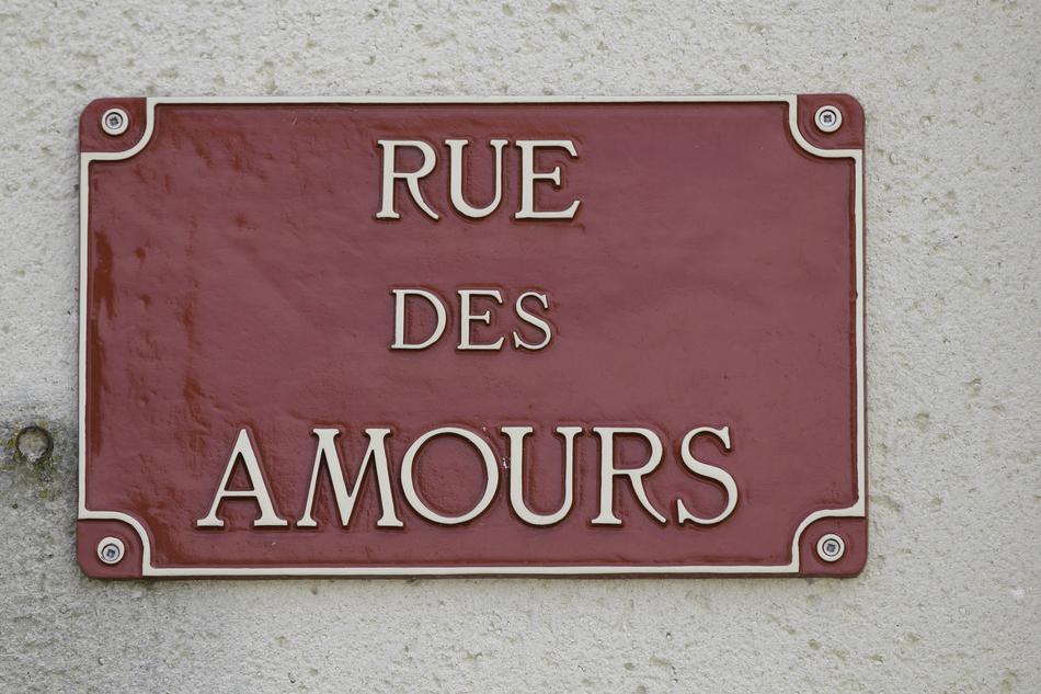 Street Sign Love Red