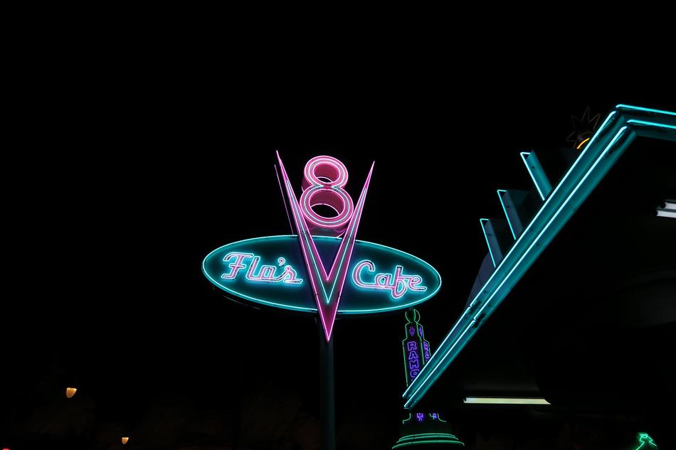the sign at the gas station is colored