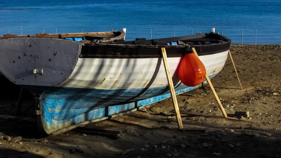 Beach Boat in Winter