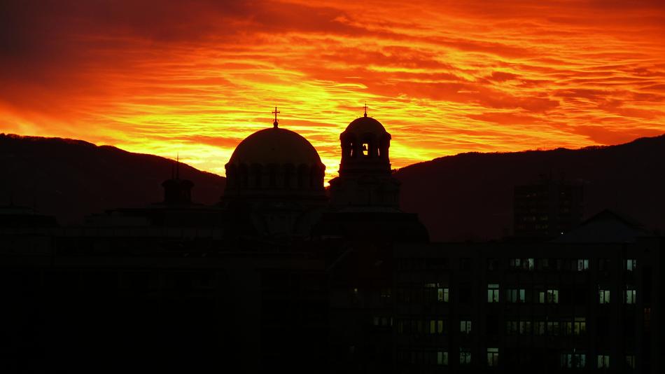 Church Sunset Sky