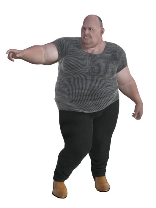 fat man on white background