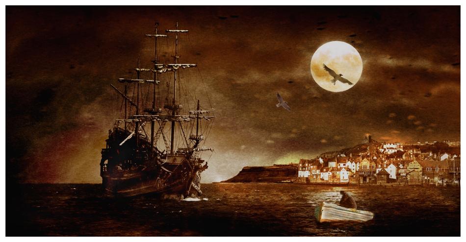 abstract ship blending sea