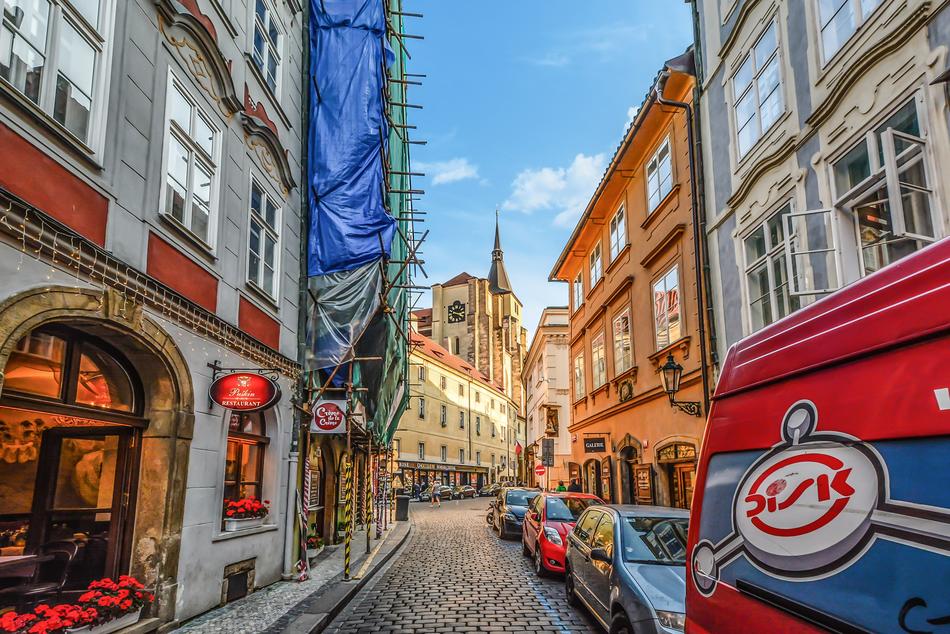 street in Prague Sky in Czech