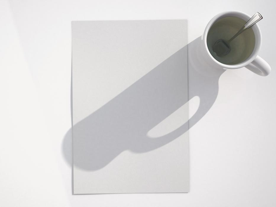Letters Cup Paper 3d rendering