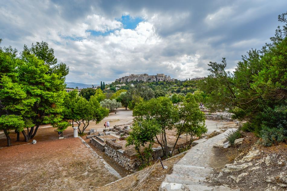 garden ruins trees Greece