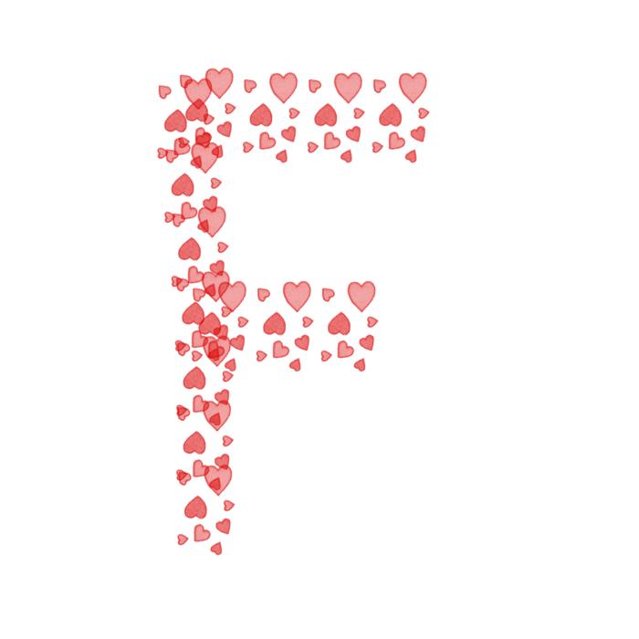 letter with flowers on white background