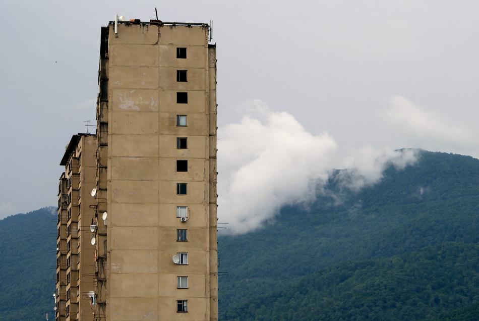 destroyed house in Gagra, Abkhazia