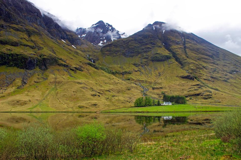 wonderful mountains and tiny house