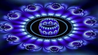 fractal, blue 3d pattern