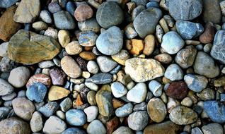 multi-colored pebbles of different sizes