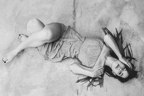 beautiful girl lies