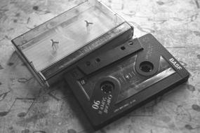 Cassette Audio Magnetband black and white