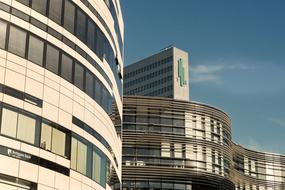 modern buildings in dusseldorf on a sunny day