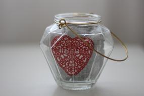crystal candle with a heart