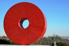 red modern sculpture