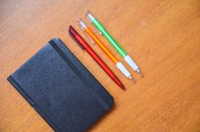 Notepad Diary Pencils