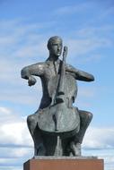 wonderful Reykjavik Sculpture in Iceland at blue sky background with white cloud