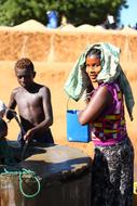 Woman Africa Water Well