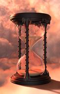 hourglass at sunset sky, time, concept