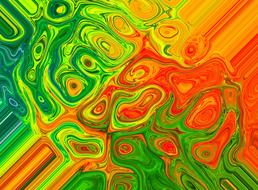 drawing of green red orange background texture pattern