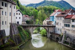 river at the village on the hill