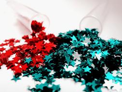 colored shiny stars decorations