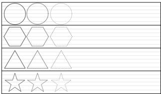 drawing of geometric shapes on paper