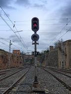 traffic lights on the railroad
