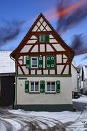 cozy house in snow valley