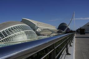 HemisfÃ¨ric building near the Turia River, in Valencia, Spain