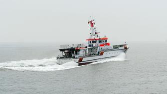 large seagoing ship is sailing
