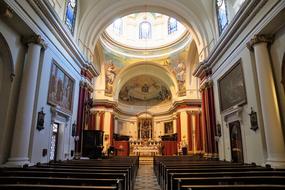 interior of the cathedral in Sliema, Malta