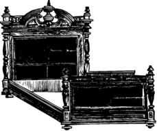 illustration of vintage bed frame furniture