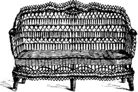 black and white wicker sofa