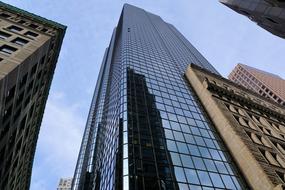 modern skyscrapers of boston, bottom view