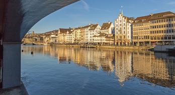 view of the buildings by the river