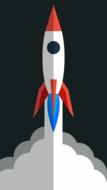 rocket space fire illustration