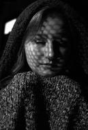 beautiful girl with a shadow on her face