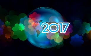 globe background new year 2017 drawing