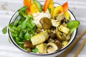 delicious fresh vegetables in a salad