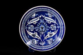 blue beautiful ceramic plate