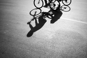cyclist shadow on the road