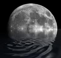 moon reflection water night nature