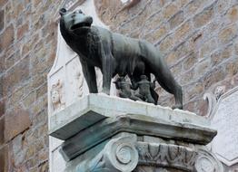 Iron sculpture of a wolf
