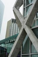 facade of a modern building in La Defense quarter, Paris, France