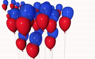Balloon Blue red 3d