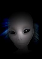 alien face in the dark