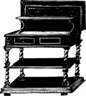 desk vintage furniture drawing